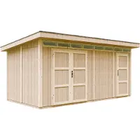 Timbela M905C-TERRA BROWN - LP SmartSide Tuinhuis op houtbasis - 11,47 m² - 530x279xH237 cm - met vloer en verf