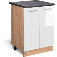 Vicco R-Line Keukenonderkast – 60 cm, WB Antraciet Wit Hoogglans