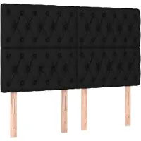 vidaXL Hoofdbord zwart 160x7x118/128 cm stof
