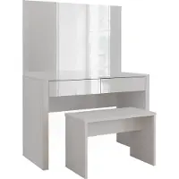 Vicco Annabelle Kaptafel – 110 cm met spiegel en bank Wit hoogglans/wit