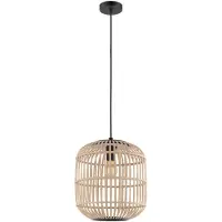Eglo 43216 Bordesley Hanglamp Staal Zwart/Hout Natuur - 1 x E27