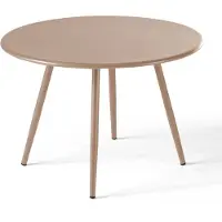 Oviala - Ronde tuin salontafel van taupekleurig metaal 50 cm - Palavas