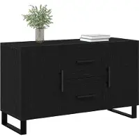 vidaXL Dressoir Zwart Eiken 100 x 36 x 60 cm Bewerkt hout