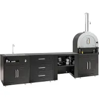 Oviala - 4-delige buitenkeuken met pizzaoven - Memphis