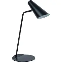Dyberg Larsen DYBERG Tafel lamp Noa, mat zwart, 7162, GU10, 10W, kabel goudkleurig, 1,6m, diameter 22 cm, hoogte 54 cm