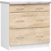 Akord Meubelfabriek, model KS0PLIMBIA019, wit, 16 mm, 3 lades, 445 mm, 800 mm, 820 mm