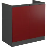 Vicco R-Line Wastafelkast – 80 cm J-vorm, zonder werkblad Rood