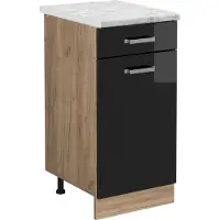 Vicco R-Line Keukenonderkast – 40 cm WB Marmer Zwart hoogglans
