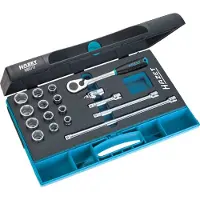 Hazet Dopsleutelset 880/17 · 3/8 inch (10 mm) vierkant hol · Buiten-zeskant-tractieprofiel · 17-delig · 10 – 22