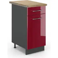 Vicco Fame-Line Keukenonderkast – 40 cm, WB Eik Bordeauxrode hoogglans