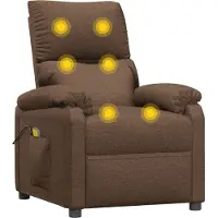 vidaXL Massagestoel stof bruin