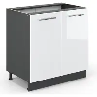 Vicco Fame-Line Wastafelkast – 80 cm met legplank, zonder werkblad Wit Hoogglans