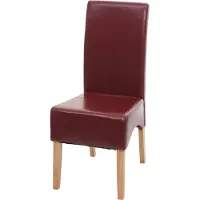 MCW Eetkamerstoel Latina, keukenstoel, leer ~ rood, lichte poten