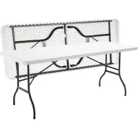 Oviala - Opklapbare tuinset voor 8 personen Wit - 180cm x 74cm x 74cm - REKKEM
