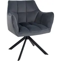 CLP Swing Eetkamerstoel - Met Armleining - Draaibare - Fluweel - Velvet - creme zwart