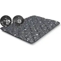 AIO Factory Hondenbedmat 80x60 cm waterdicht zilveren botten