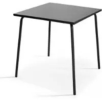 Oviala - Vierkante tuin tafel van antracietkleurig metaal - Palavas