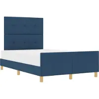 vidaXL Bedframe met hoofdeinde Blauw 120 x 190 cm Stof