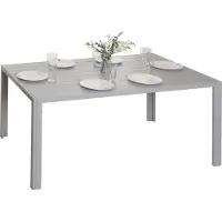 MCW Aluminium eettafel -N40, bistrotafel tuintafel balkontafel, weerbestendig 140x80cm ~ lichtgrijs