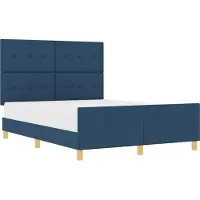 vidaXL Bedframe met hoofdeinde Blauw 140 x 190 cm Stof