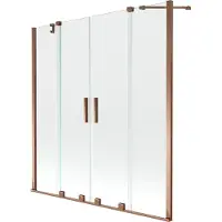 Mexen Velar Duo badwand scherm 2-delige schuifdeur 160 x 150 , transparant, roségoud - 896-160-000-02-60