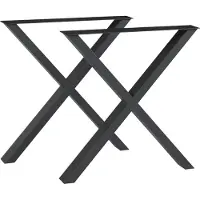 En.casa Stalen onderstel Maribo set van 2 tafelpoot 72x55 cm zwart []