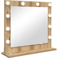 vidaXL Make-up Spiegel Wit 60 x 55 x 18 cm Glas en samengesteld hout