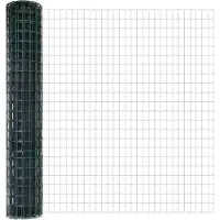 vidaXL Euro-omheining met palen, 10 x 1,6 m, PVC-coating, groen