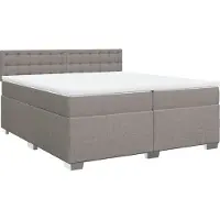 vidaXL Boxspring met matras stof taupe 200x200 cm