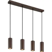 Globo Bronzen hanglamp James 4-lichts