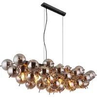 Globo Lighting hanglamp, metaal, mat zwart, 6x E14