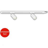 Briloner Railsystem uitbreiding, wit, 80 cm rail, 2 spots Erweiterung, dimbaar, wit / opaal, Woon-/ Eetkamer, metaal, Modern