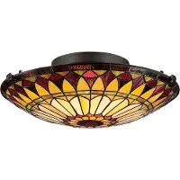 ELSTEAD Plafondlamp , West End, dimbare, Meerkleurig, Woonkamer, Metaal, Tiffany