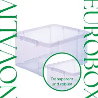 Novaliv 4x Opbergdozen met deksel Groot 45L Antraciet Nestbaar Stapelbaar met clipsluiting Rolboxen Kunststof BPA-vrij 61x40x26 cm