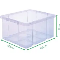 Novaliv 12x opbergdozen met deksel 27L transparant nestbaar stapelbaar opbergdozen met clipsluiting kunststof doos BPA-vrij 46,5x36,5x24 cm