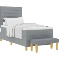 vidaXL Boxspring bed met hoofdeinde Lichtgrijs 200 x 100 cm Stof