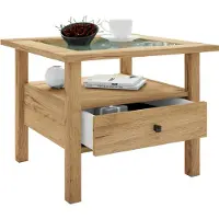 VCM LingisM salontafel 1 lade 1 plank eik decor.