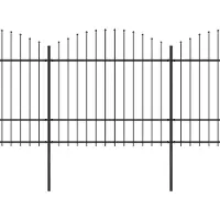 vidaXL Tuinhek met speerpunt staal 337x175 cm zwart