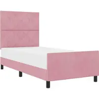 vidaXL Boxspring bed met hoofdeinde Roze 90 x 190 cm Fluweel