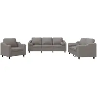 vidaXL 3-delige Loungeset met kussens stof taupe