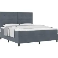 vidaXL Boxspring bed met hoofdeinde Donkergrijs 180 x 200 cm Fluweel
