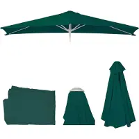 Mendler Vervangende hoes voor parasol N23, parasolhoes vervangende hoes, 2x3m rechthoekige stof/textiel 4,5kg UV 50+ ~ groen