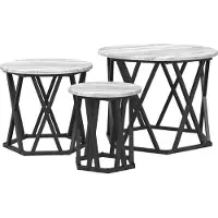 vidaXL Nestende Side Table 3 pcs Grijs Sonoma Engineered hout en staal