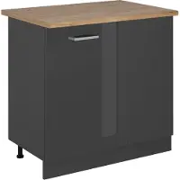 Vicco Hoekkast R-Line Antraciet Hoogglans 86 cm , WB Eik, Model 53752