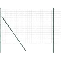 vidaXL Euro-hek met grondbevestiging 10 x 1,6 m PVC-Coated Staal Groen