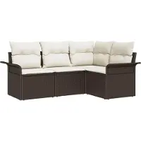 vidaXL Tuinbank Set 4 st Bruin poly rattan