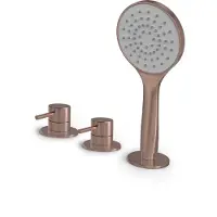 Hotbath Buddy B175 badrandcombinatie met ronde handdouche en 2-weg omstel geborsteld koper PVD