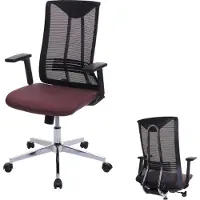 Mendler Kantoel HWC-J53, draaistoel, bureaustoel, ergonomisch, kunstleer, bordeauxrood