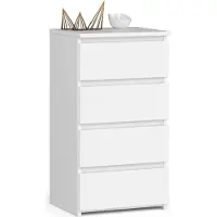 Akord Kommode CL4 met 4 Lades / Furniture Factory / Wit / 40x74x35 cm