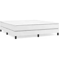 vidaXL Boxspring bed kunstleer wit 160x200 cm